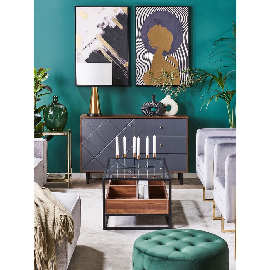 Beliani Table basse en Verre de sécurité Moderne WACO  