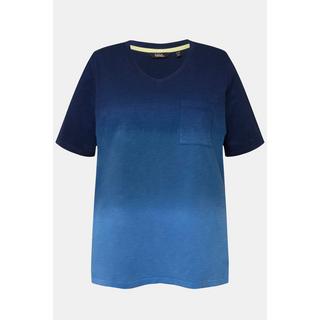 Ulla Popken  T-shirt classica con gradiente di colore, scollo a girocollo e mezze maniche 