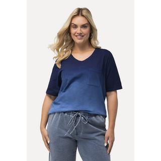 Ulla Popken  T-shirt classica con gradiente di colore, scollo a girocollo e mezze maniche 