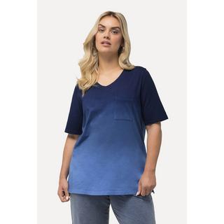 Ulla Popken  T-shirt classica con gradiente di colore, scollo a girocollo e mezze maniche 