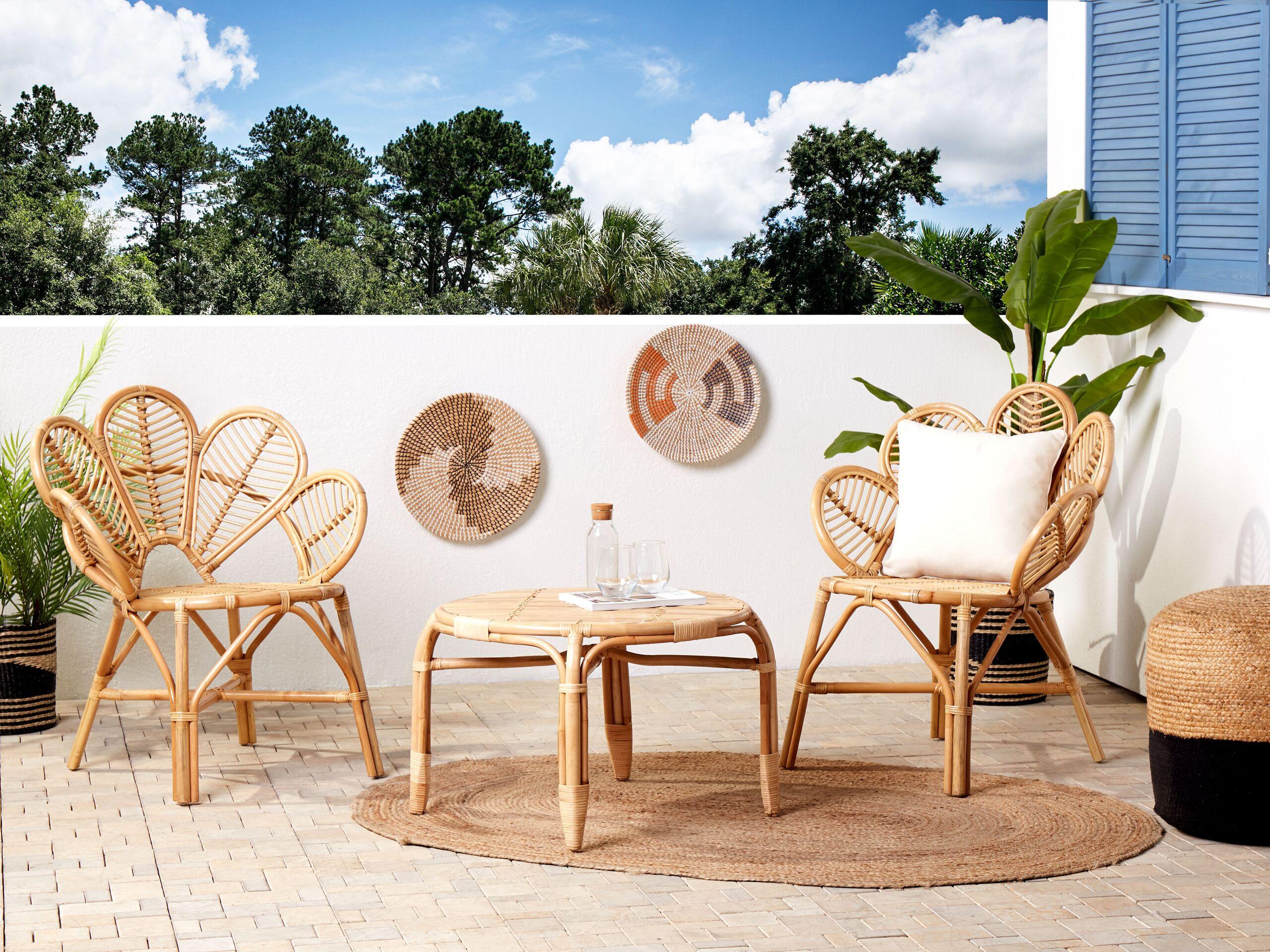 Beliani Set mit 2 Stühlen aus Rattan Boho FLORENTINE II  