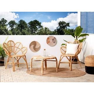 Beliani Set di 2 sedie en Rattan Boho FLORENTINE II  