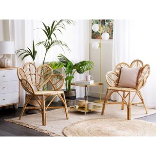 Beliani Set mit 2 Stühlen aus Rattan Boho FLORENTINE II  