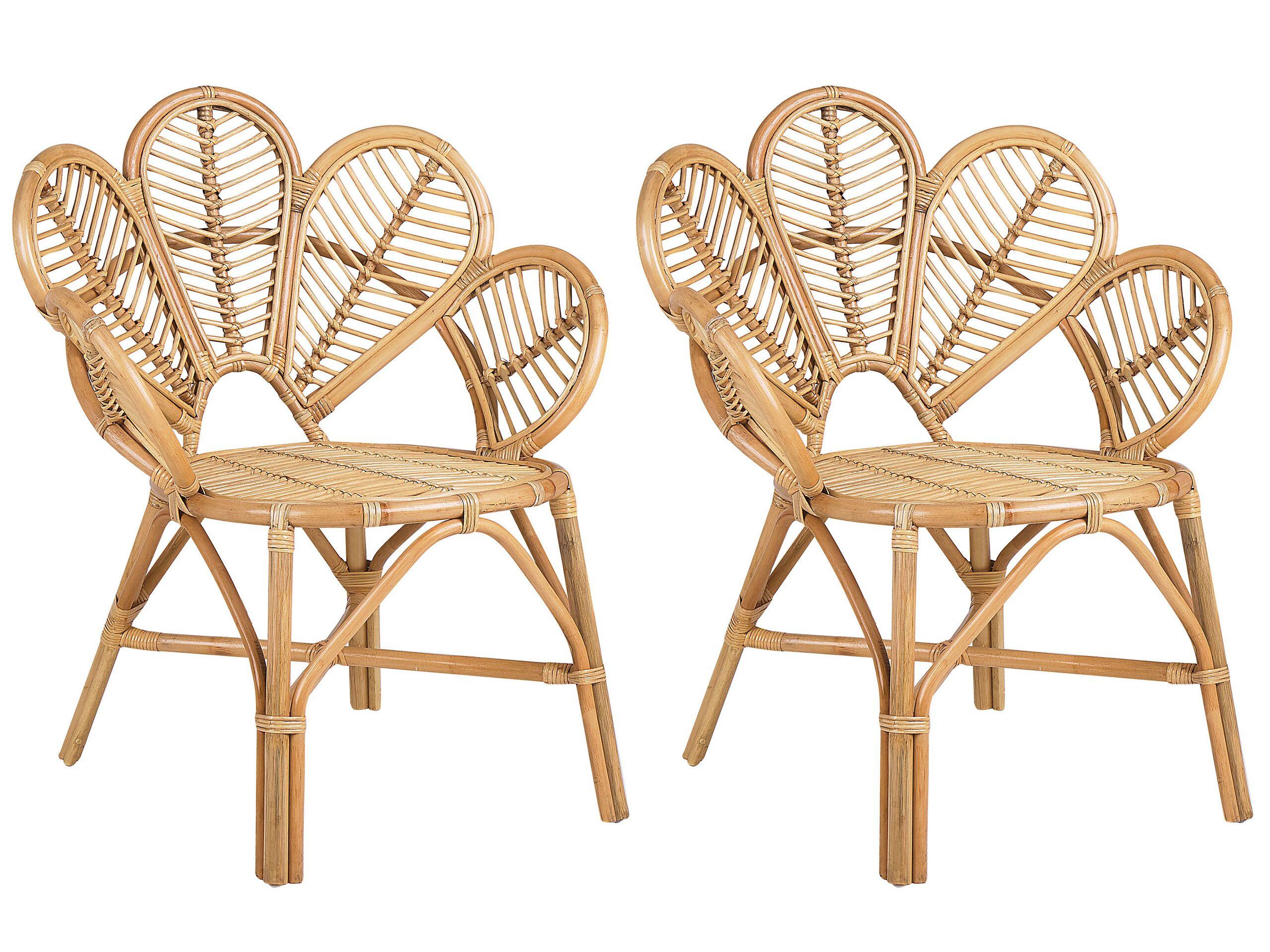 Beliani Lot de 2 chaises en Rotin Boho FLORENTINE II  