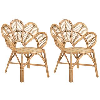 Beliani Set mit 2 Stühlen aus Rattan Boho FLORENTINE II  