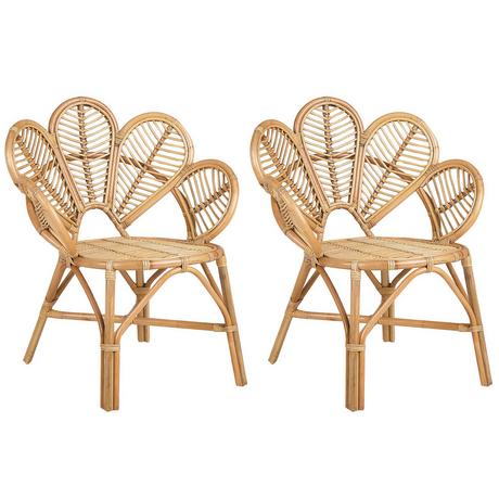 Beliani Lot de 2 chaises en Rotin Boho FLORENTINE II  