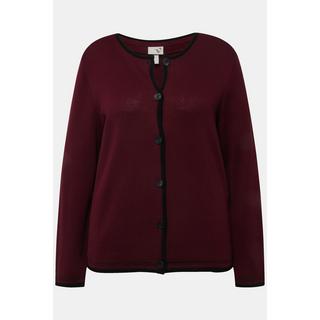 Ulla Popken  Cardigan s'inspirant des tenues traditionnelles bavaroises. Coupe Classic Fit, col rond. Motif aux extrémités. 