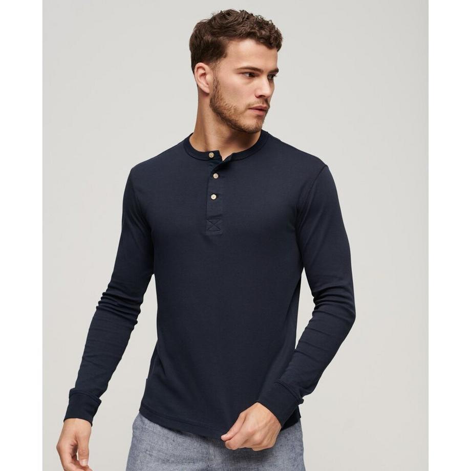 Superdry t-hirt mit langen ärmeln und tuneichem kragen au jerey uperdry merchant tore  