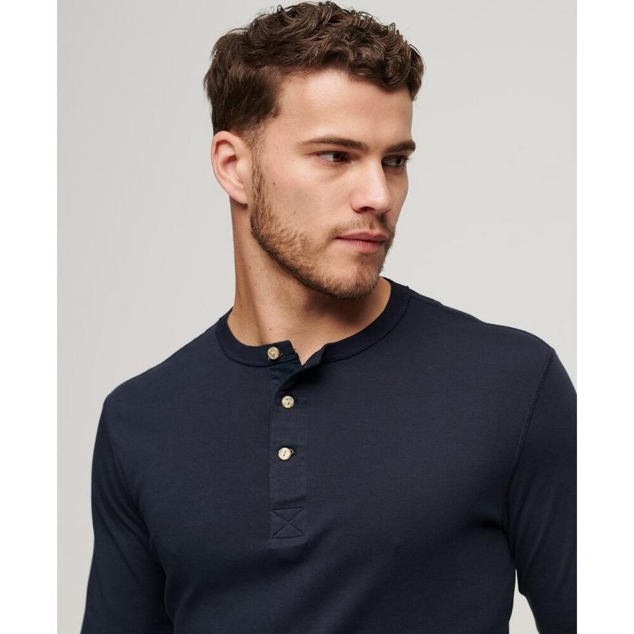 Superdry t-hirt mit langen ärmeln und tuneichem kragen au jerey uperdry merchant tore  