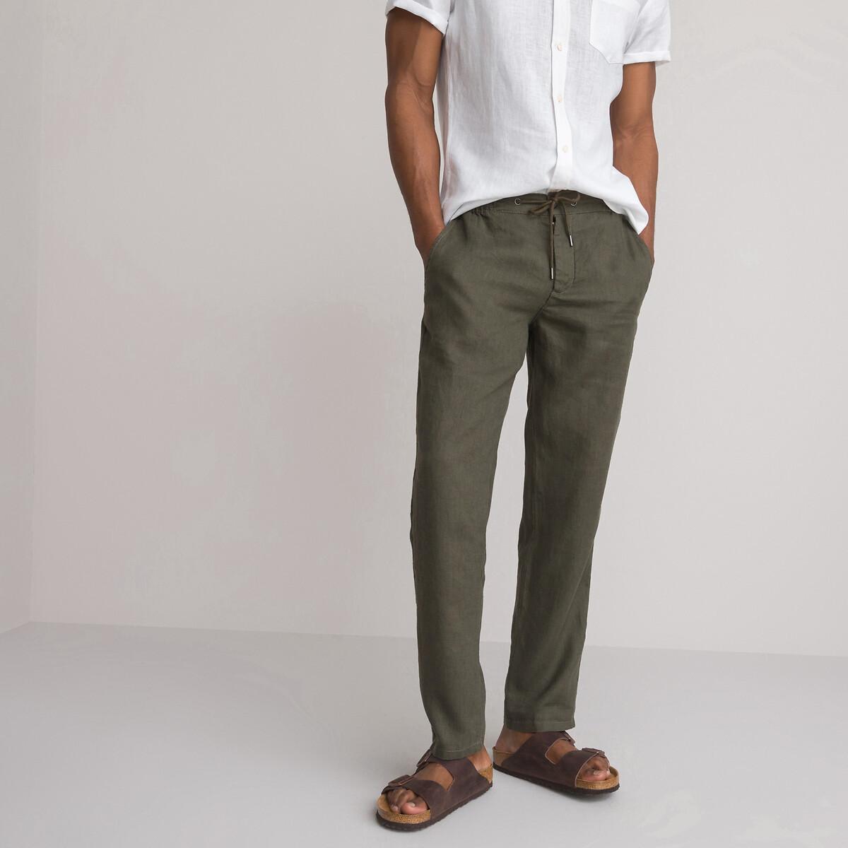 Image of Leinenhose Herren Grün 54