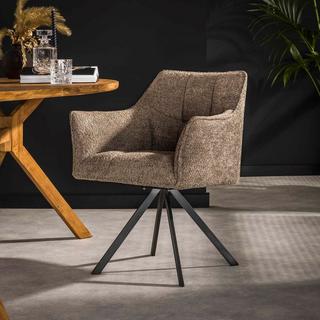 mutoni Chaise pivotante Grid Bouclé taupe  