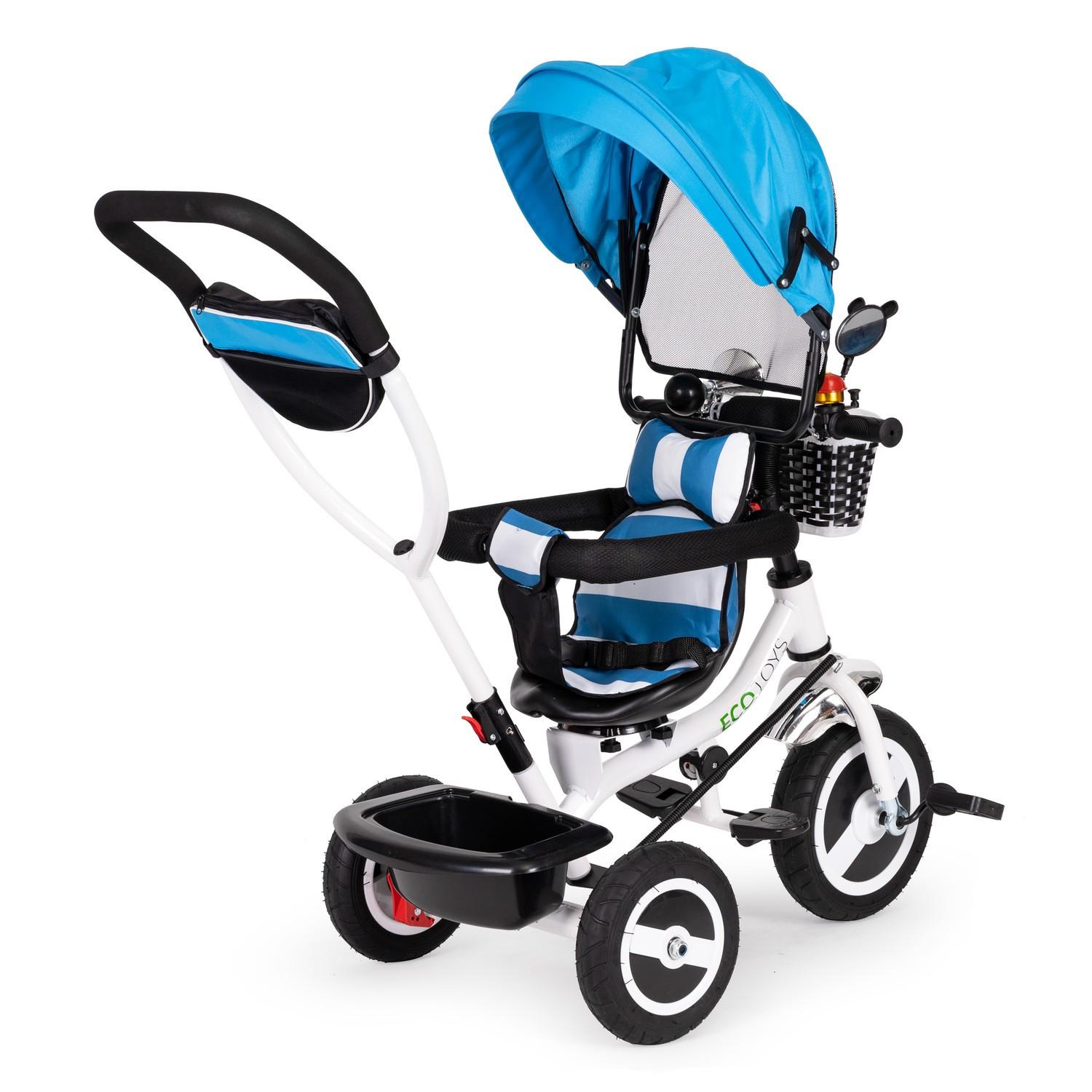 Northio  Triciclo, carrozza con ruote, tetto blu girevole 