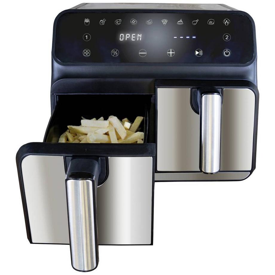 UNOLD Doppelkammer-Heissluftfritteuse ca. 8 Litern Fassungsvermögen  