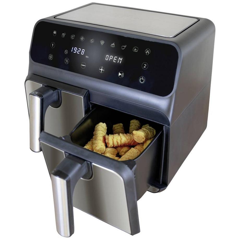 UNOLD Doppelkammer-Heissluftfritteuse ca. 8 Litern Fassungsvermögen  