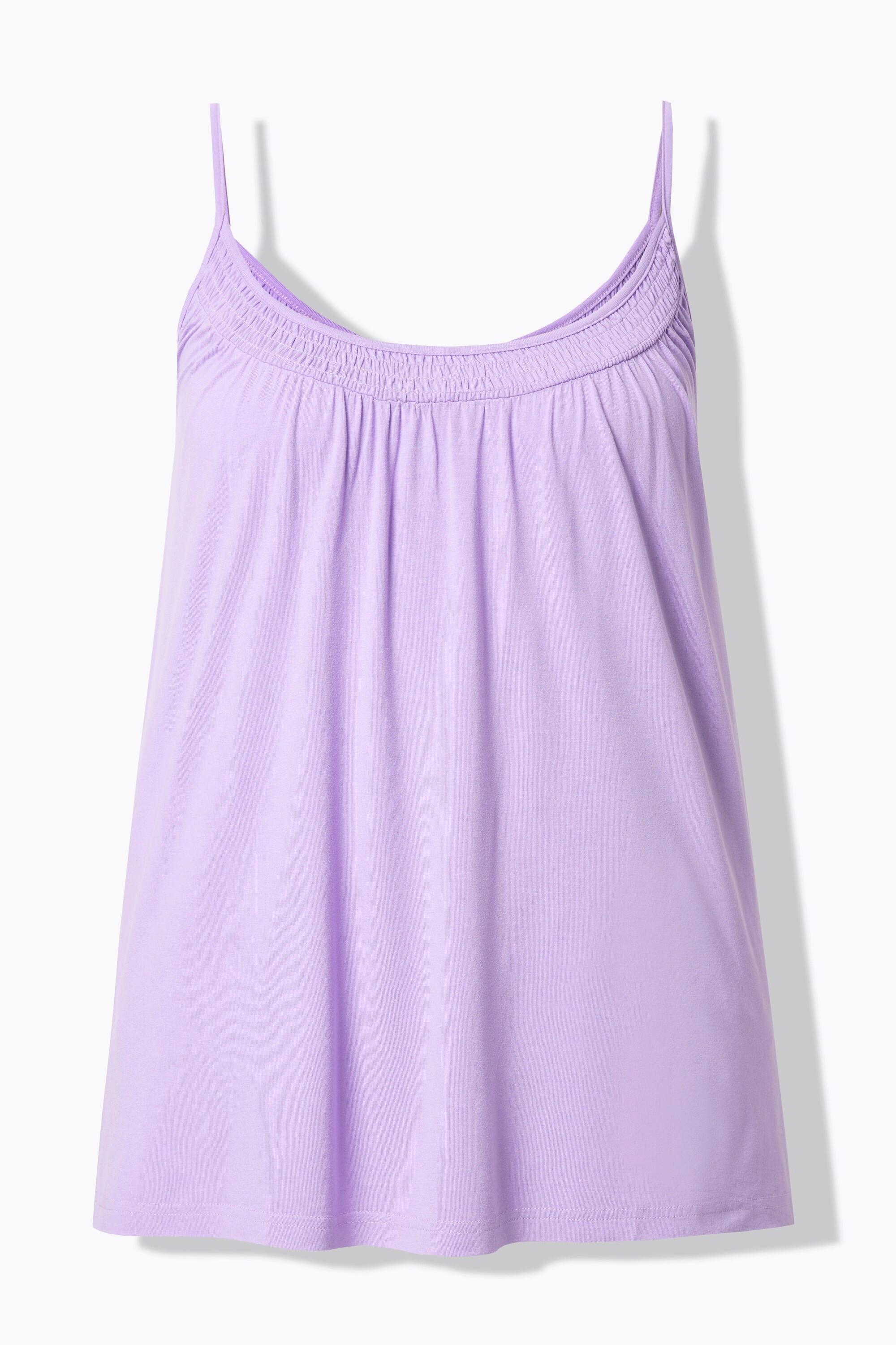 Ulla Popken Top gesmokter Ausschnitt A-Linie Spaghettiträger  