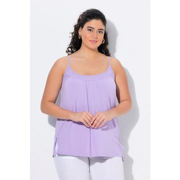 Top, gesmokter Ausschnitt, A-Linie, Spaghettiträger