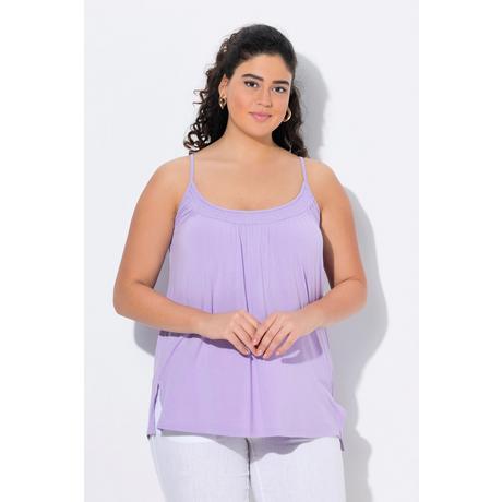 Ulla Popken Top gesmokter Ausschnitt A-Linie Spaghettiträger  