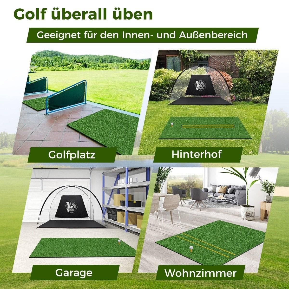 Northix  Tappetino da golf con 2 tee in gomma, 2 bastoncini di allineamento e 6 posizioni di tee, 152 x 117 cm, spessore 27 mm 