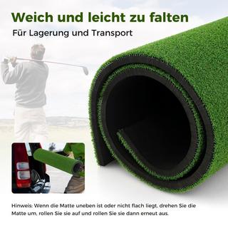 Northix  Tappetino da golf con 2 tee in gomma, 2 bastoncini di allineamento e 6 posizioni di tee, 152 x 117 cm, spessore 27 mm 
