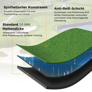 Northix  Tappetino da golf con 2 tee in gomma, 2 bastoncini di allineamento e 6 posizioni di tee, 152 x 117 cm, spessore 27 mm 