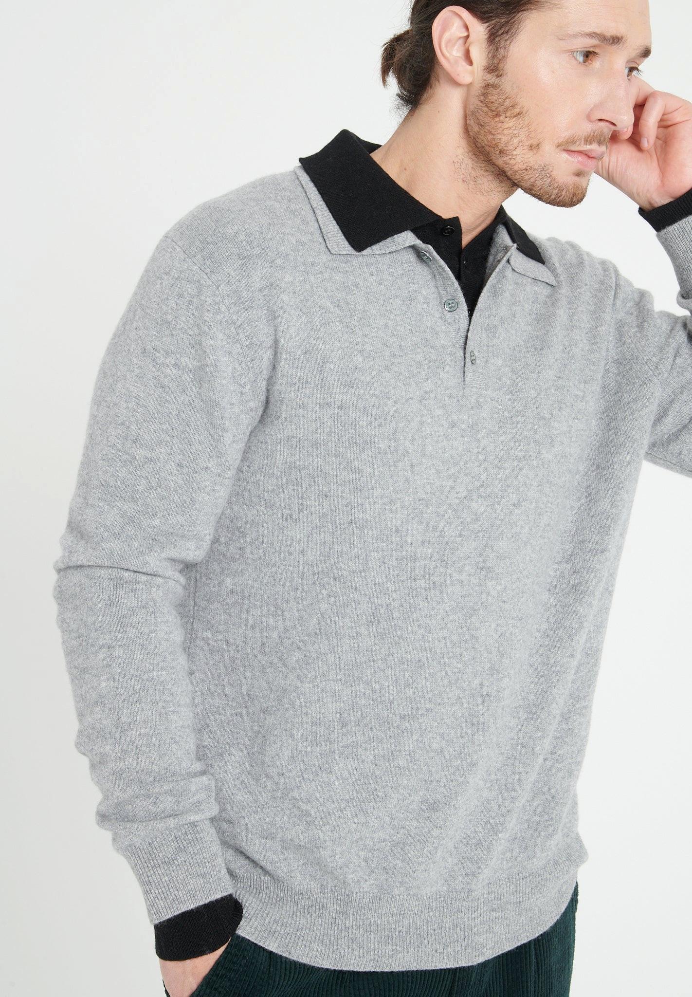 Studio Cashmere8  LUKE 5 Langärmeliges Polo-Shirt - 100% Kaschmir 