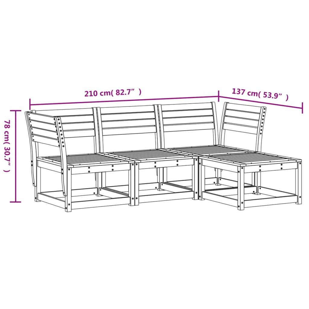 VidaXL set salotto da giardino Legno di douglas  