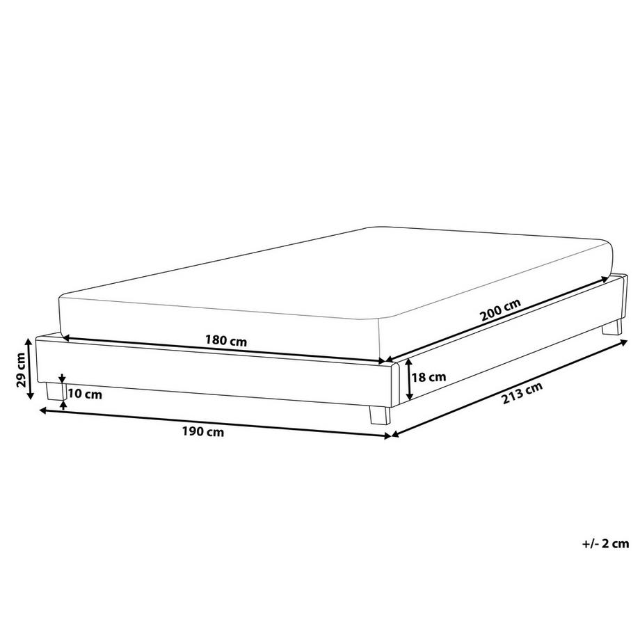 Beliani Lit sans tête de lit en Bouclé Minimaliste ROANNE  