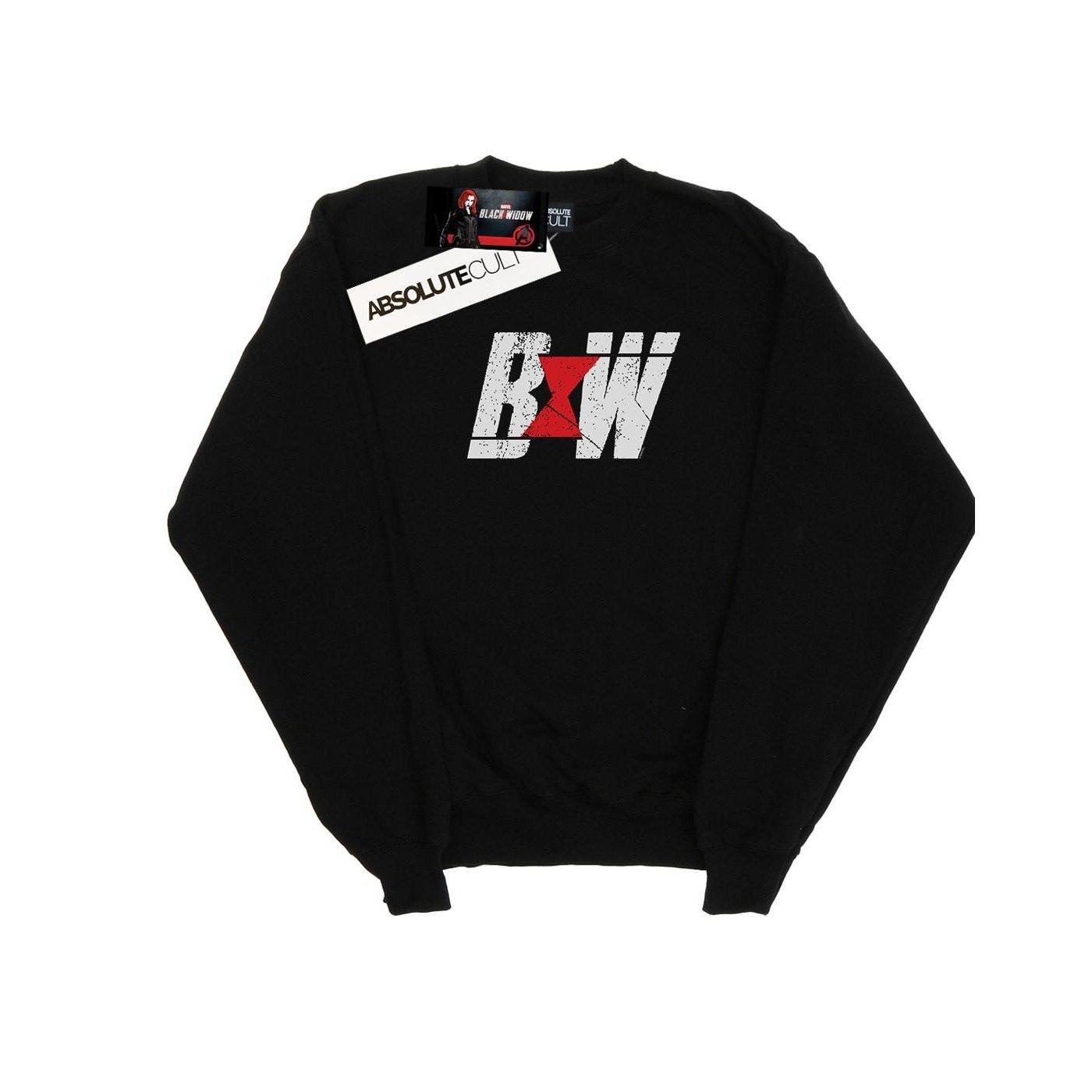 Image of Black Widow Movie Initial Logo Sweatshirt Unisex Schwarz 152-158
