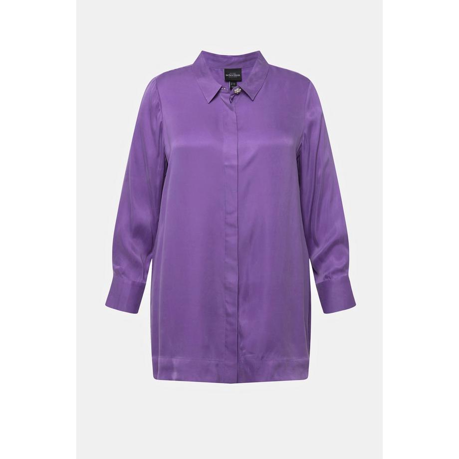 Ulla Popken Blouse Cupro Mélangé Manches Longues  