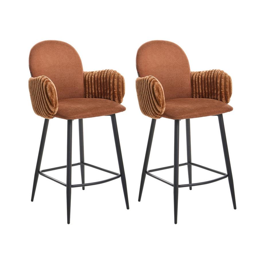 Set di 2 sedie alte en Tessuto Retrò AMITY