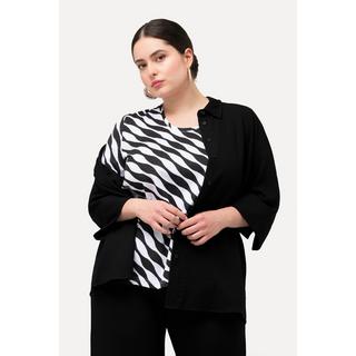 Ulla Popken  Camicia con viscosa, collo da camicia e maniche a 3/4 