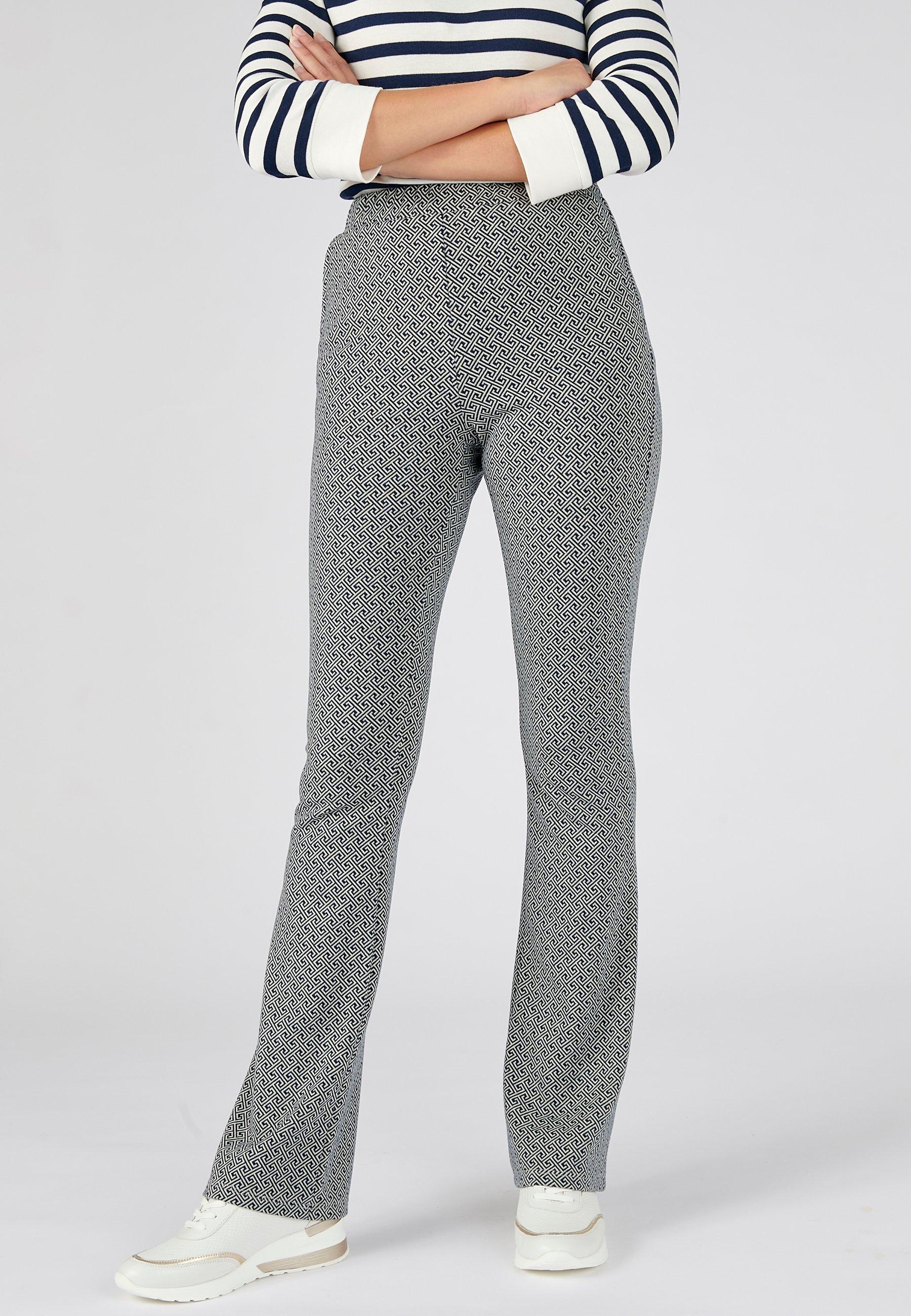 Image of Weite Hose Aus Jacquardstrick, Damen Blau 50