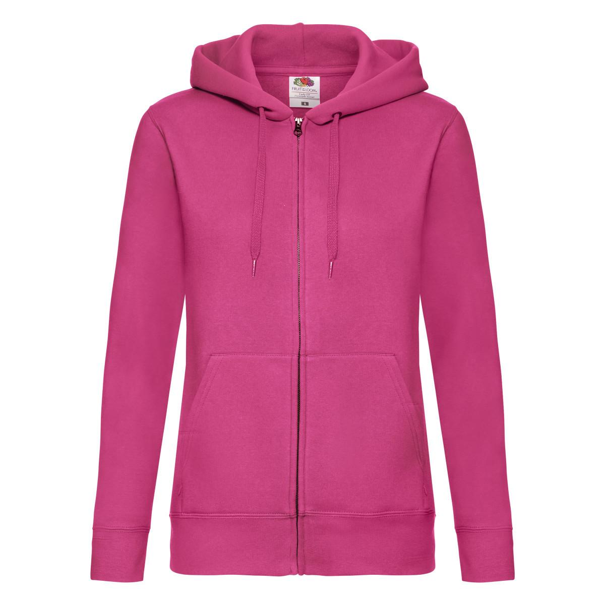 Image of Premium Hoodie Mit Durchgehendem Reißverschluss Damen Fuchsia 34
