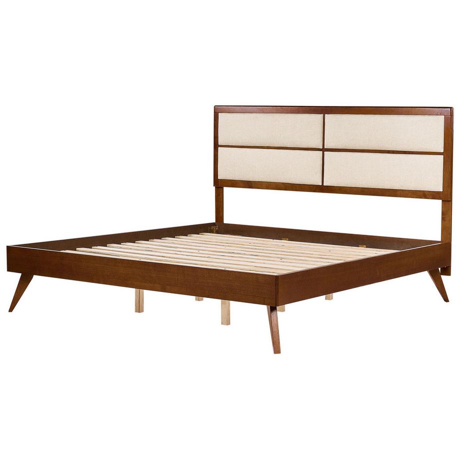 Beliani Lit avec sommier en MDF Rétro POISSY  