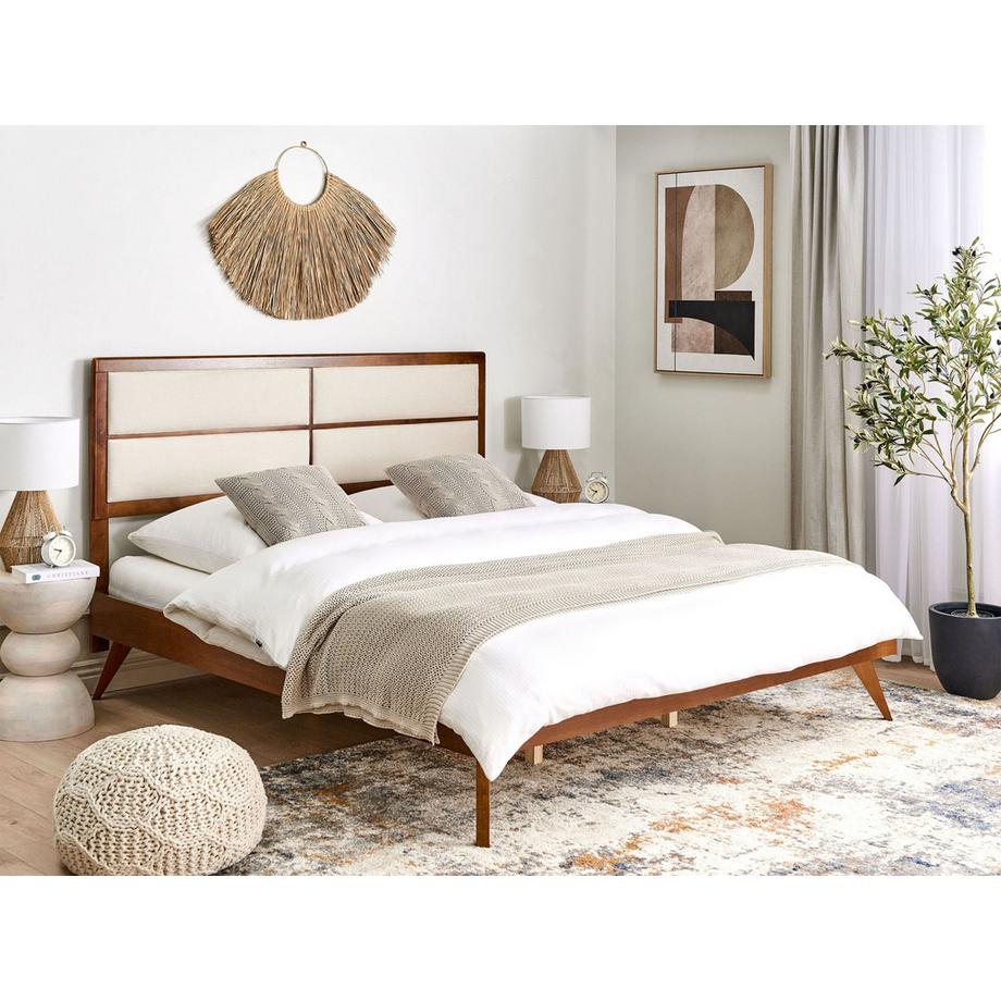 Beliani Lit avec sommier en MDF Rétro POISSY  