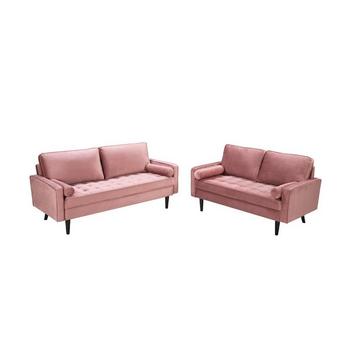 Couchgarnitur 3+2 FLEUET Samt Altrosa