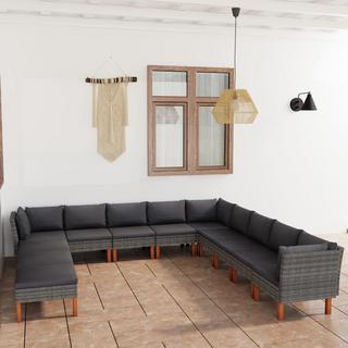 VidaXL Garten-sofa-set poly-rattan  