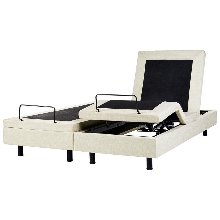 Beliani Lit réglable sans tête de lit en Tissu  CASTELLAN  