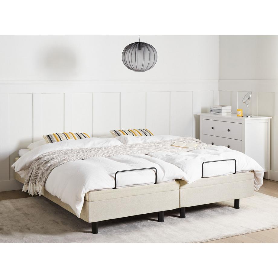 Beliani Lit réglable sans tête de lit en Tissu  CASTELLAN  