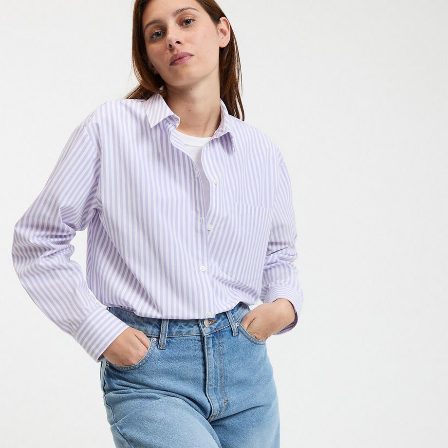 La Redoute Collections Gestreiftes Baumwollhemd  