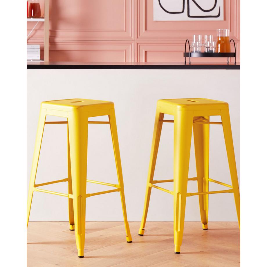 Beliani Set di 2 sgabelli da bar en Acciaio  CABRILLO  