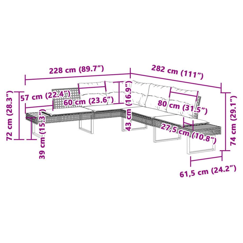 VidaXL Gartensofa poly-rattan  