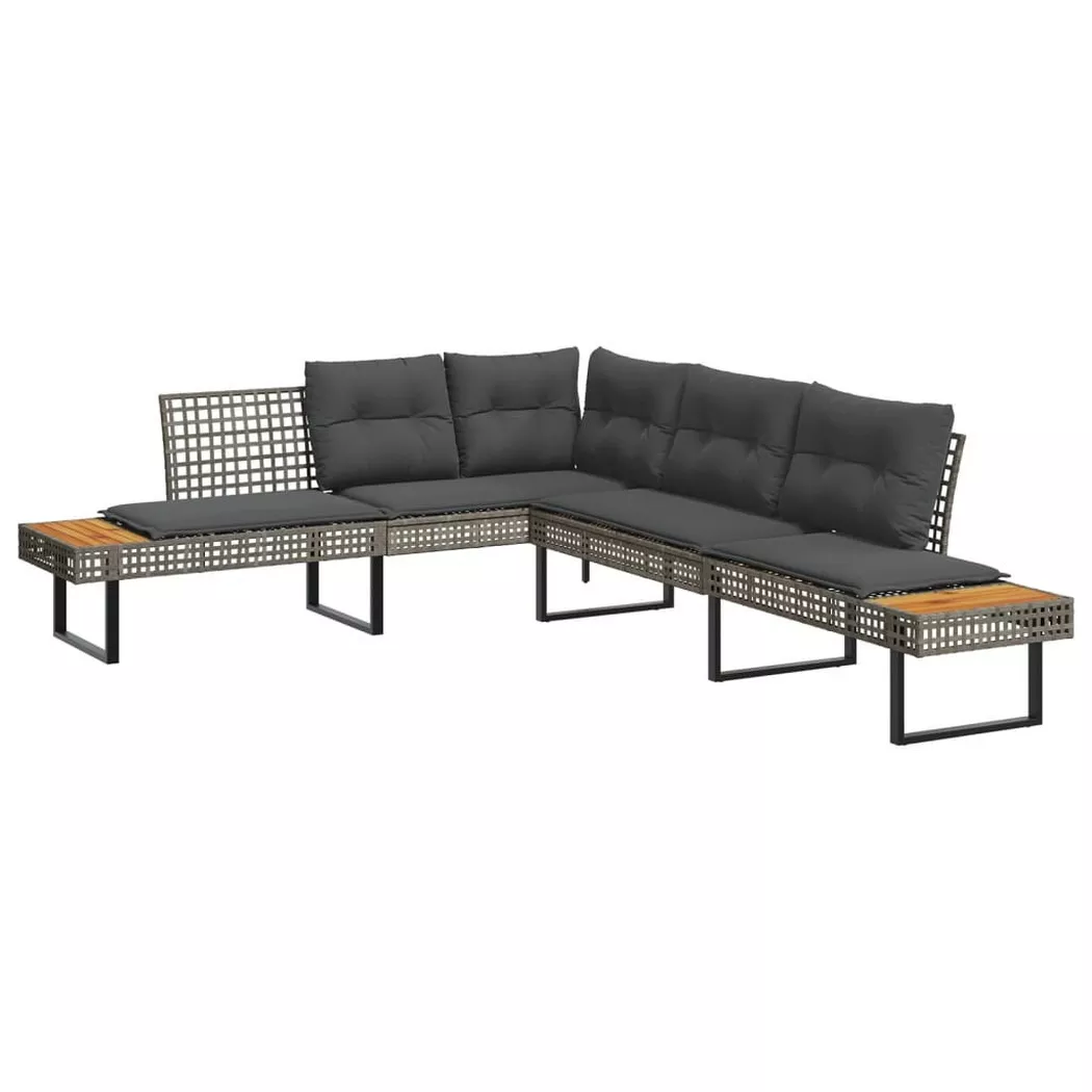VidaXL - divano da giardino Polirattan, One Size, Grigio
