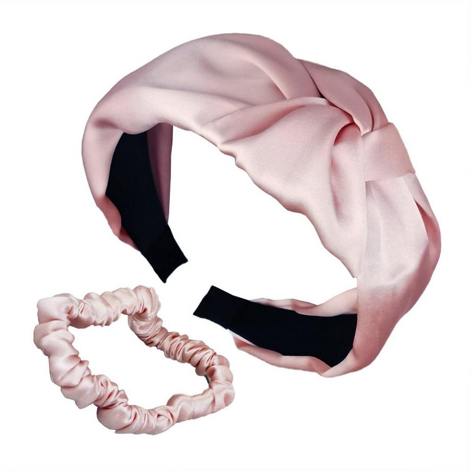 AILORIA  DELICAT & DOUX Ensemble 100% soie composé d'un serre-tête et d'un chouchou S 