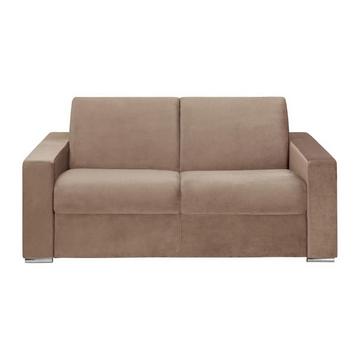 Canapé 2 places conible express en velours CALITO Couchage lattes larges Matelas