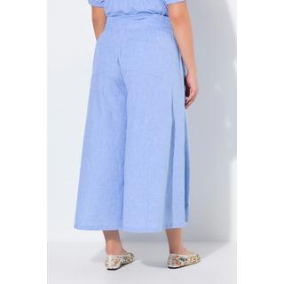 Ulla Popken Gonna Pantalone Palazzo Lunghezza Ginocchio Gamba Larga Misto Lino  