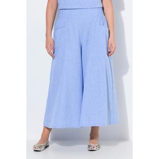 Ulla Popken Gonna Pantalone Palazzo Lunghezza Ginocchio Gamba Larga Misto Lino  