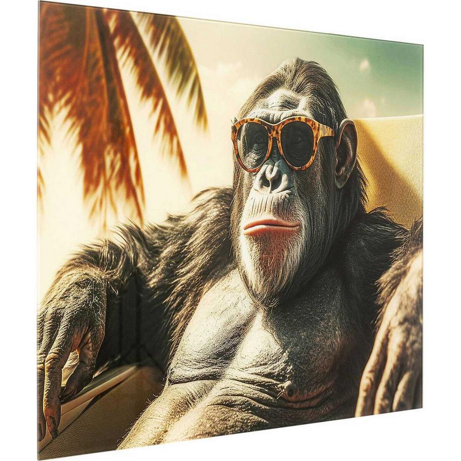 KARE Design Glasbild Holiday Monkey 80x60  