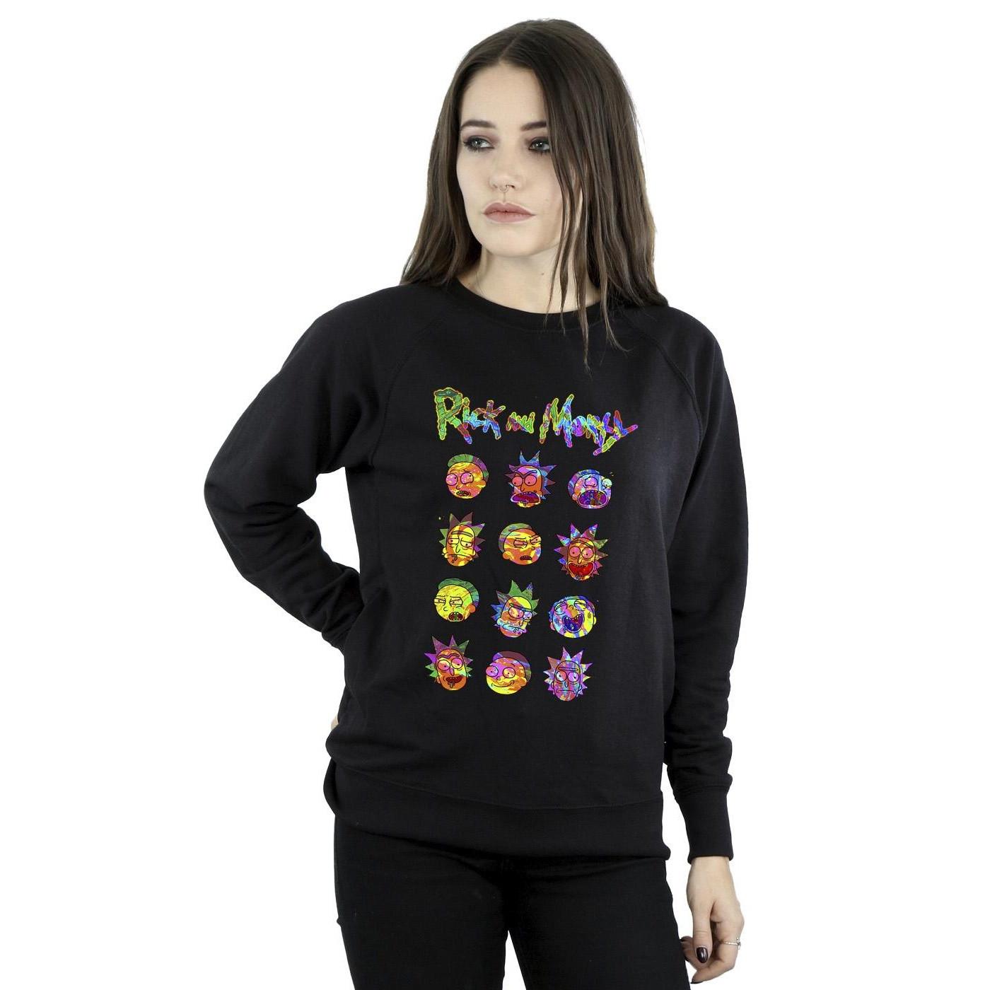 Image of Tie Dye Faces Sweatshirt Damen Schwarz XXL