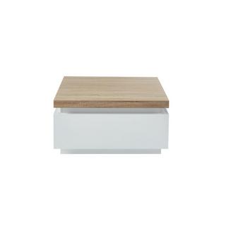 Vente-unique Table basse HALO II 2 tiroirs MDF laqué Avec LEDs Chêne  